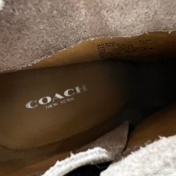 COACH HEWES Suede Chelsea Boots women’s 5 A6843 Zip Up Block Heel - Picture 10 of 11